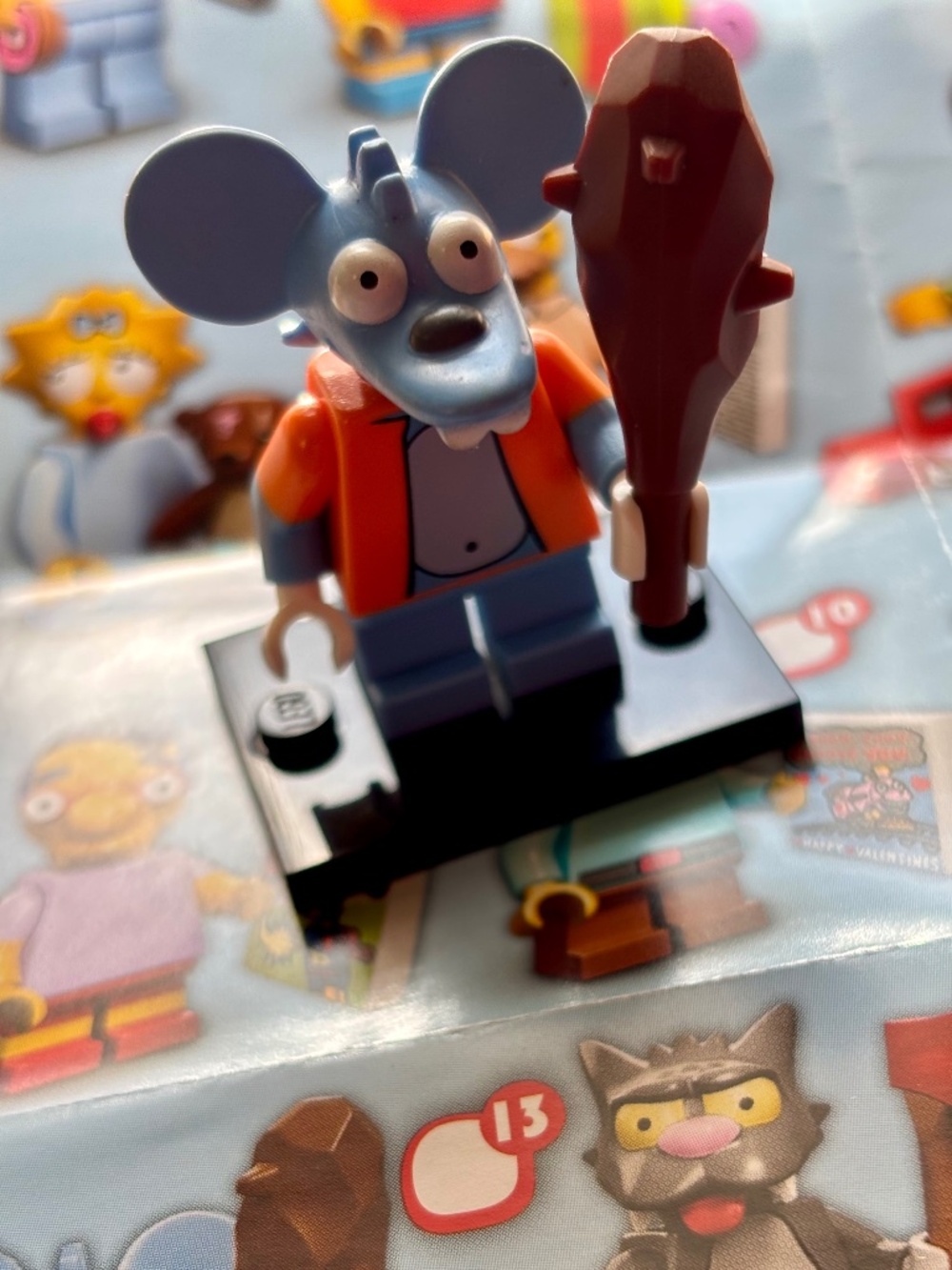 THE LEGO SIMPSONS Series 1 "Itchy" colsim-13 With stand, pamphlet & accessories